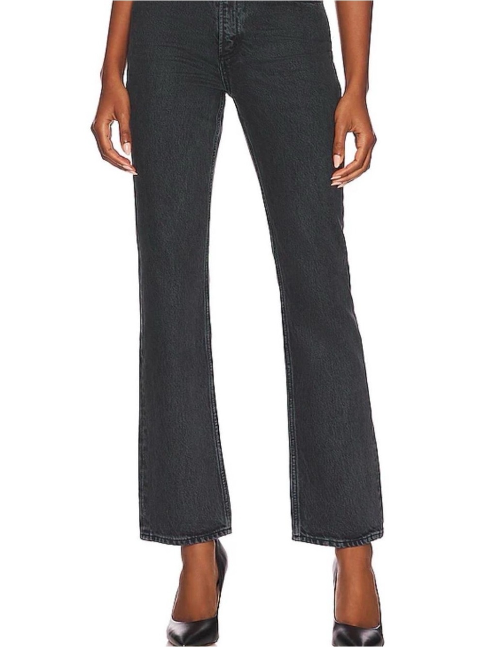 Agolde Black High-Rise Flare Jeans